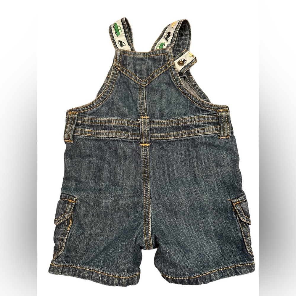 Gymboree 3-6 months jean overalls with car detail - Picture 2 of 3